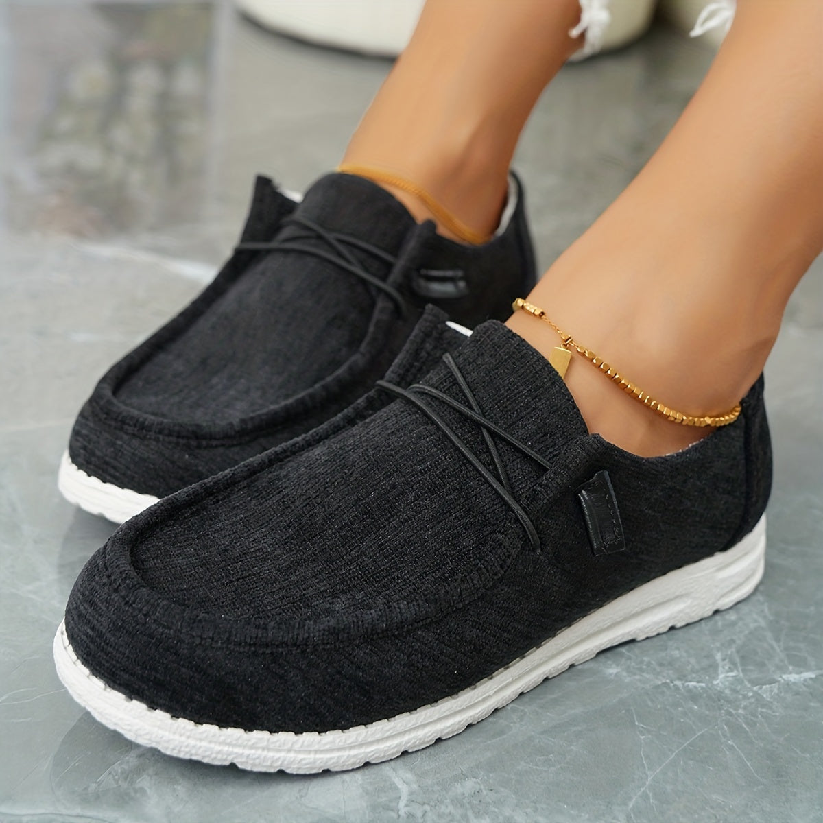 Women's Solid Color Canvas Shoes, Casual Lace Up Outdoor Shoes, Lightweight Low Top Sneakers